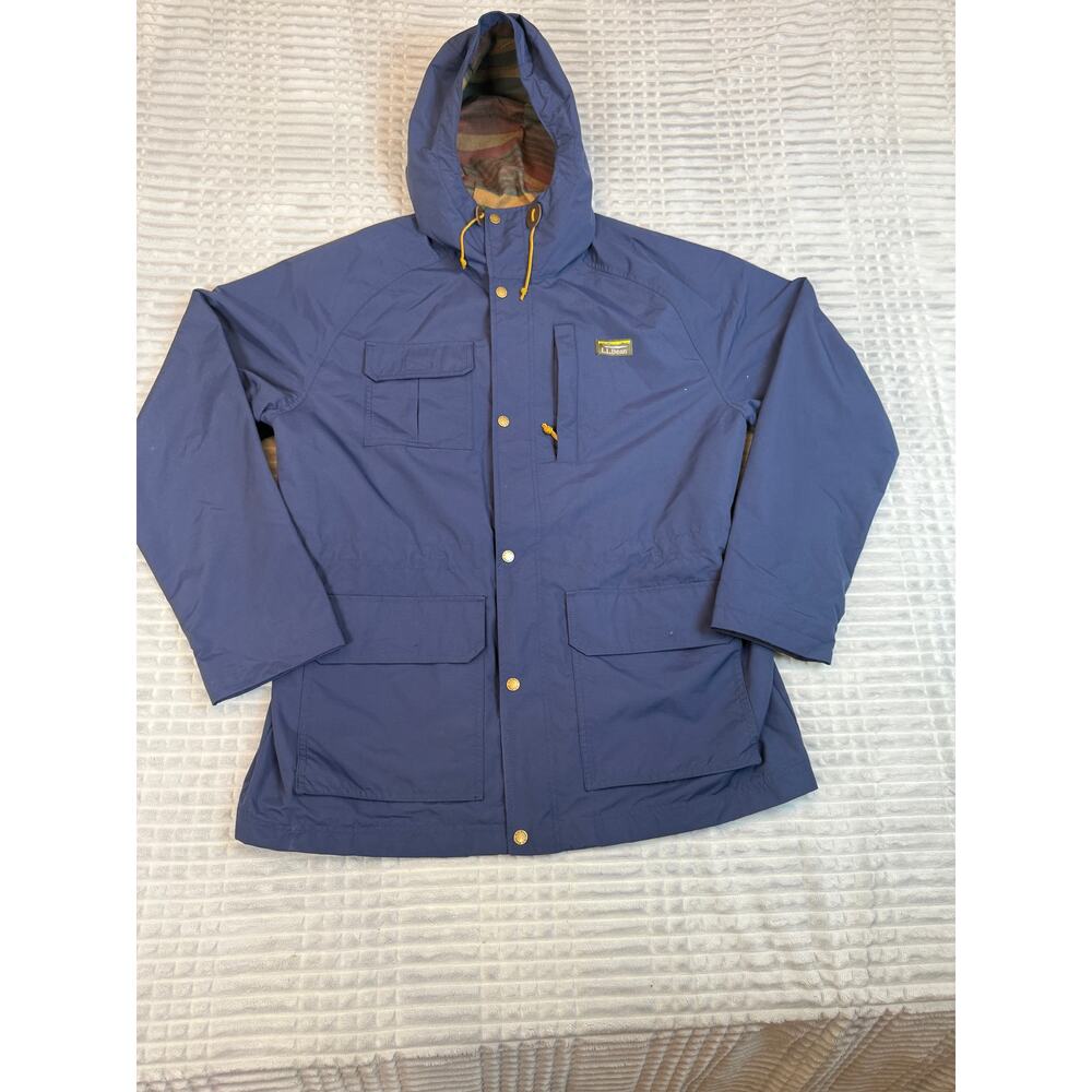 L.L. Bean Men’s Mountain Classic Water Resistant Hooded Jacket Navy Blue XL